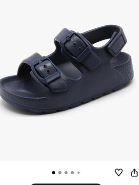Navy Double-Strap Kids Sandals